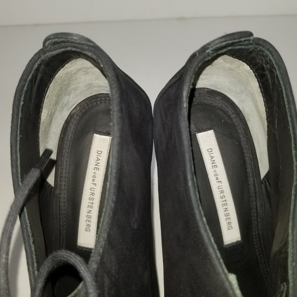 Diane Von Furstenberg Wedge Peep Toe Booties 8.5 M - Picture 7 of 8